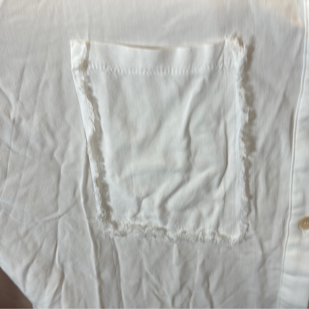 White Boxy Oversized Button Down Shirt - Picture 4 of 6
